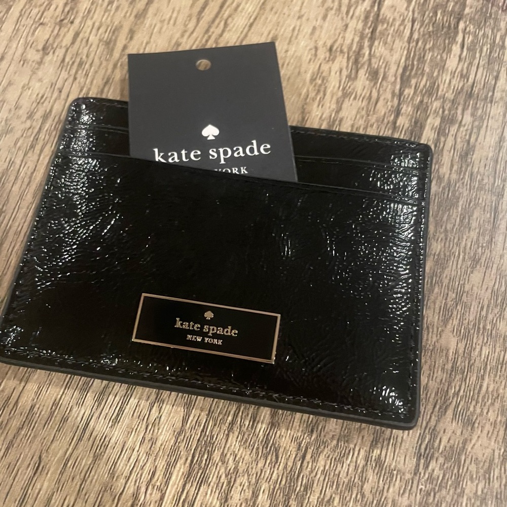 Kate Spade Glossy Black Card Holder